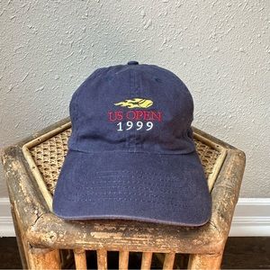 FILA Vintage US Open 1999 Embroidered Tennis Hat - Navy Adjustable Back